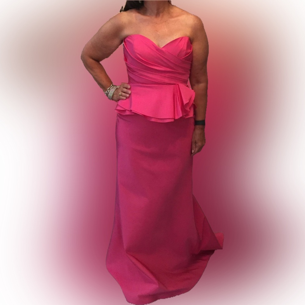 Elegant Pink Strapless Gown